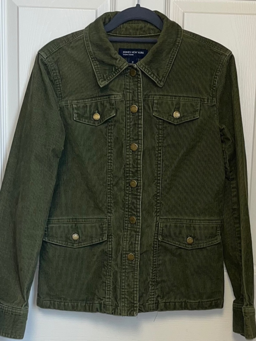 Vintage Jones New York Olive Green Corduroy Utility Jacket Never Worn